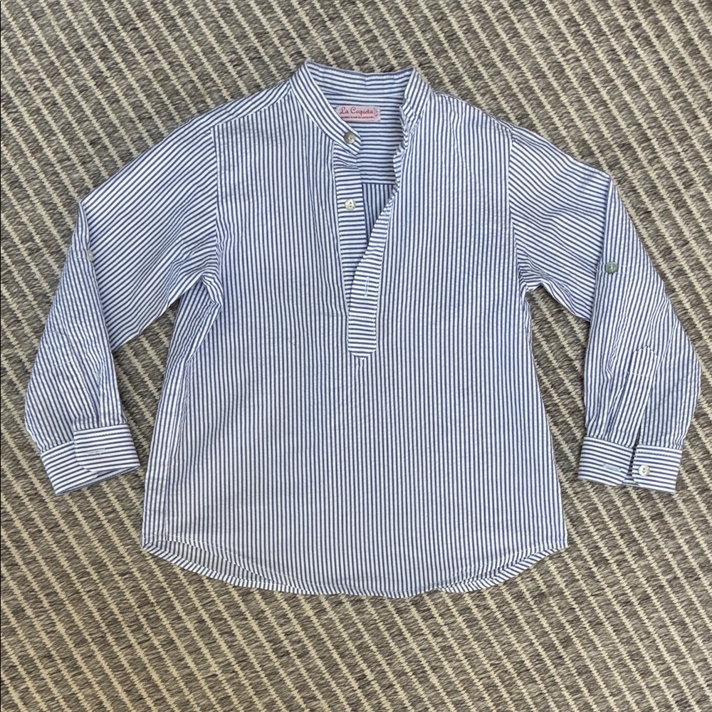 La Coqueta Seersucker Boys Shirt (Size 5)